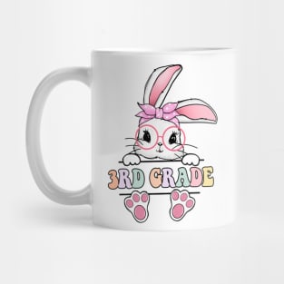 Vintage Happy Easter Bunny 3rd Grade Teacher For Girls Kids Mug